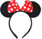 Oreilles de Souris de Bande Dessinée sur Bandeau avec Noeud en Satin Rouge à Pois Blancs - Accessoire Bandeau pour Costume de Déguisement - Cadeau de Décoration de Fête - Accessoire Photo en Peluche