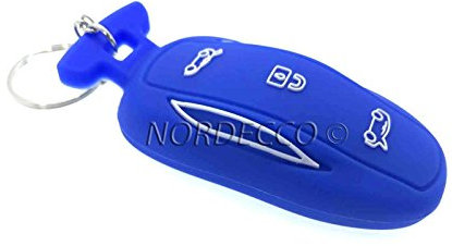 New Silikon Smart Intelligente 3 Button Schlüsselanhänger Displayschutzfolie Schutzhülle mit Schlüsselanhänger für TESLA Model S Blau