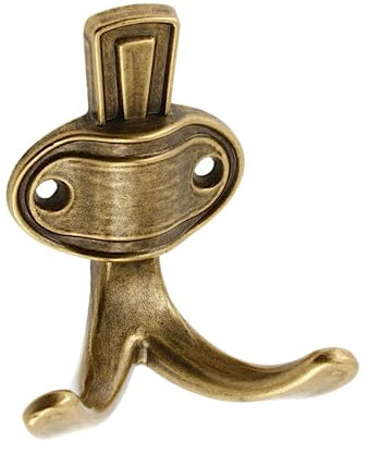 GTV - Gancio appendiabiti Coruna piccolo – Superficie: ottone antico – Altezza: 76 mm – Larghezza: 68 mm – Gancio appendiabiti per porta, bagno, cucina, corridoio, ufficio, gancio in metallo fai da