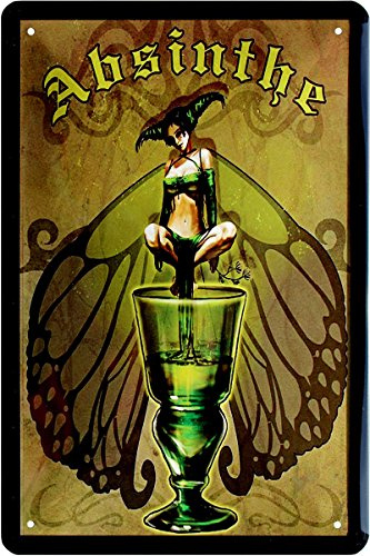Unbekannt Blechschild 20x30 cm Absente Absynthe Absinthe grüne Fee Alkohol Bar Kneipe Metall Schild