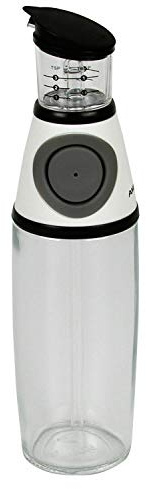 AMINNO Olive Oil Dispenser Bottle - 17 oz / 500ml with Drip-Free Spouts - Oil Pourer Dispensing Bottle for Kitchen - Measure Cooking Vegetable Oil and Vinegar (White)