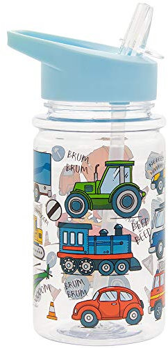 Lesser & Pavey Little Stars Vehicles Drinking Bottle, Multicolour, Height 17cm
