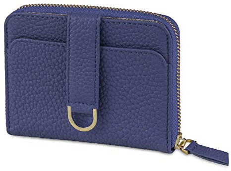 Vaultskin Portemonnaie für Damen mit Reißverschluss - RFID Geldbörse mit Kartenfächern & Münzfach, Kleiner Geldbeutel Damen für Kreditkarten und Scheine (Blau, BELGRAVIA)