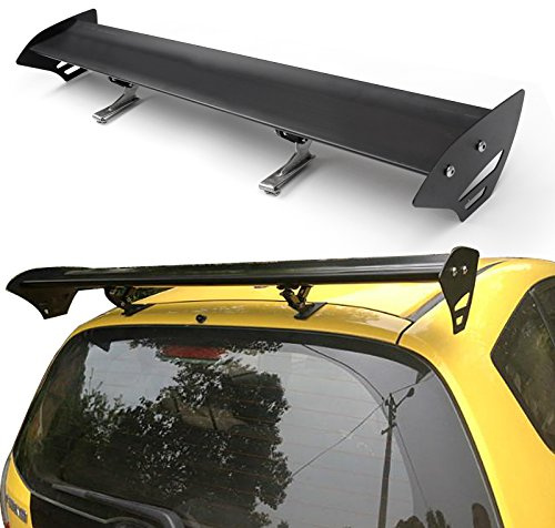 Topteng Alettone per auto, universale, regolabile, in alluminio, per bagagliaio posteriore, nero, 15#