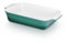 KHG Auflaufform mittelgroß 34 cm, Kapazität 1,75 Liter in Türkis für 3-4 Personen, Ofenform aus Keramik Steingut rechteckig & kratzfest, Backform für Lasagne Tiramisu Aufläufe & mehr