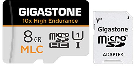 [10x High Endurance] GIGASTONE MLC 8GB Industrial MicroSDXC Karte mit Adapter,85/15 MB/s 4K Videoaufnahme für Security Cam,Dash Cam,U3 V30 C10 [5-Jahre kostenlose Datenwiederherstellung]