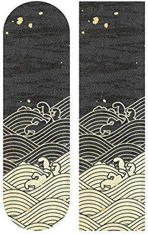 MNSRUU Skateboard Griptape Golden Wave Griptape Schleifpapier für Scooter Rollerboard, 22,9 x 83,1 cm
