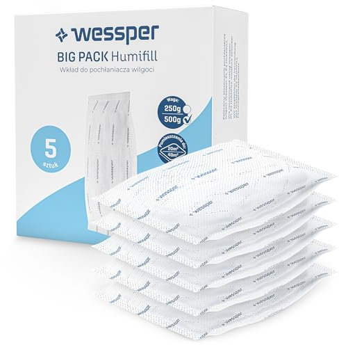 5x Luftentfeuchter Nachfüllbeutel - Granulat im 500g – verhindert Schimmel, Moder, üble Gerüche, Stockflecken – Raum-Entfeuchter