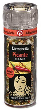Carmencita Molinillo Sazonador Picante, Molinillo de cristal con Molienda Regulable, 67 g