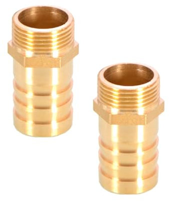 TopHomer 1 raccord de tuyau BSP en laiton 6 mm/8 mm/10 mm/12 mm/16 mm/19 mm/25 mm, raccord de tuyau mâle BSP fileté raccord raccord raccord en cuivre coupleur adaptateur