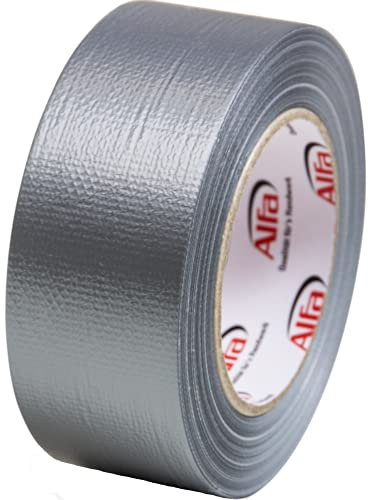 Alfa Gewebeband 48mm x 50m Profi-Qualität gewebeverstärktes Duct Tape Panzertape zum Reparieren, Befestigen, Bündeln, Verstärken, Abdichten - Grau