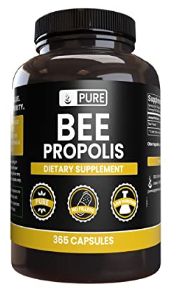 PURE ORIGINAL INGREDIENTS Bee Propolis (365 Capsules) No Magnesium or Rice Fillers, Always Pure, Lab Verified