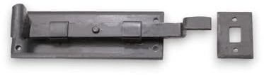 Hand Forged Traditional Black Beeswax Cranked/Necked Door Bolts 6 & 4 Fish Tail Door Bolt Wrought Iron (6 150mm)