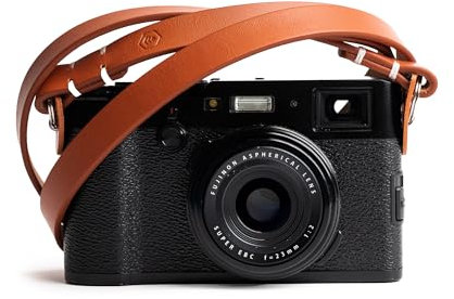 Evergreen Leather Camera Strap – Split Ring, 38 Inch Neck Shoulder Slim, Vintage Modern Design, Hand Stitched, Compatible with Fuji Sony Nikon Leica Canon (Tan)