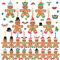 DKINY 24pcs Lebkuchenmann Bastelset für Kinder Lebkuchenmann Mix&Match winterbasteln Anhänger Kunsthandwerk zum Basteln und Dekorieren Kreativsets Bastelhandwerk in Winter