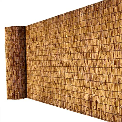 Couverture de confidentialité Écran Jardin Brise-Vue décoration Rouleau Rideau de Paille Pour balcon, jardin et terrasse,Brown-1.3x30m(4.2x98.4ft)