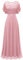 Robe de Soirée Femme Élégante Col en V, Robe de Cocktail à Manches en Dentelle Mousseline Exquise pour Bal Cérémonie, Long Tempérament Couvrant Le Ventre Robe Demoiselle d'honneur Blush M