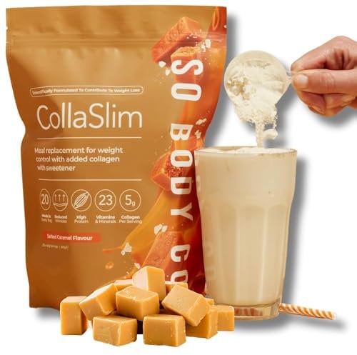 CollaSlim, Meal Replacement Shake with Added Collagen, Vitamins and Minerals, Balanced Meal, Diet Shake, Caramel Flavour