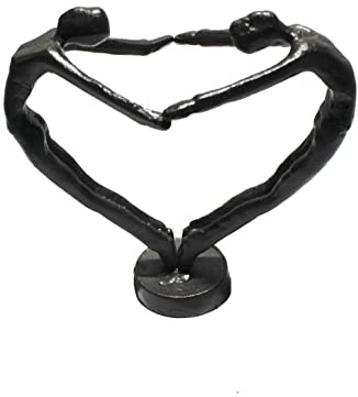 Quay Traders Affectionate Couple Art Iron Sculpture (Couple Heart Poise) Passionate Love Figurine Statue Romantic Metal Ornament