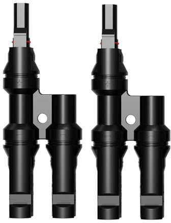 GENORTH Solar Y Stecker Männlich/Weiblich, Solar Photovoltaik Steckverbinder 2-fach, T-Typ Solarstecker,1 Paar MMF+FFM Solarpanel Kabelstecker