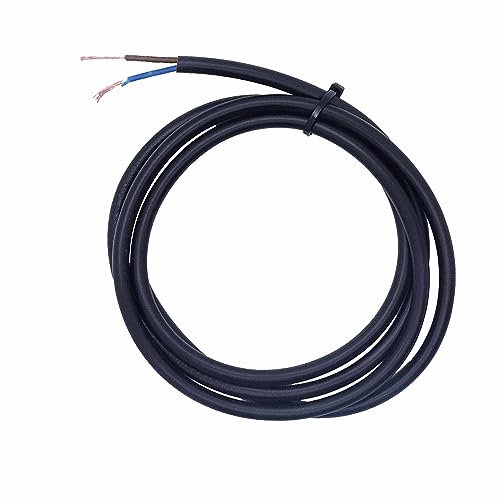 3m Kabel 2x0,75 mm² Rund 2G H03VV-F Ø5mm Schlauchleitung PVC Stromkabel (Schwarz)