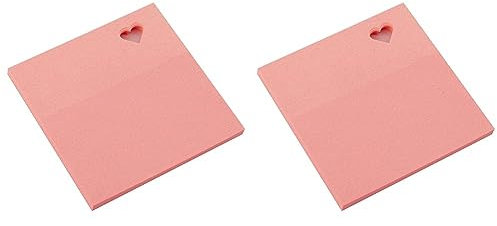 Smart 110536 Notizzettel klebend Sticky Notes selbstklebend Haftnotizen 75x75mm 50 Blatt Herz (Packung mit 2)
