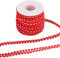 GORGECRAFT 25 m Langes Ric-Rac-Besatzband 8 mm Wellenbiegung Fransenbesatz Metallisches Garn Spitzenbänder Rot Wickelstoff Elastisches Band Spitze Zickzack Basteln Für Kleidung Nähen Hochzeitszubehör