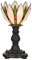 Clayre & Eef Tiffany Tischlampe Ø 18x30 cm Weiß Grün Glas Schreibtischlampe Tiffany