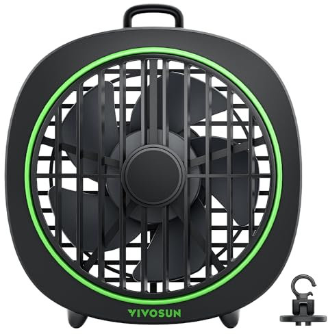 VIVOSUN AeroWave D4, 4” Grow Tent Clip Fan with Detachable Hook, 3-Speed Strong & Quiet Airflow, Adjustable Airflow Angle for Hydroponics, Circulation & Cooling, Black, 1-Pack