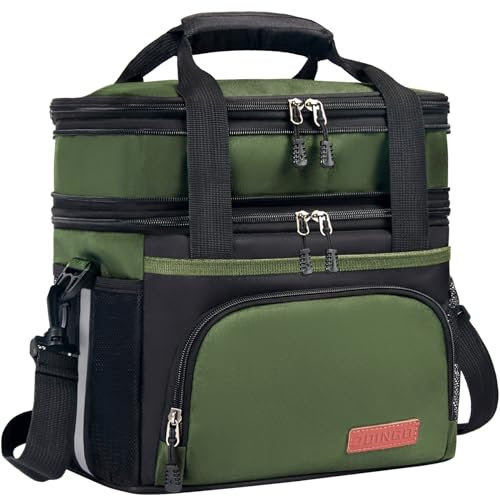 JOINGO Taktische Lunchbox für Männer und Frauen – erweiterbare 16 l Doppelstöckige isolierte Kühltasche für Arbeit, Bau & 12-Stunden-Schichten – robuste, auslaufsichere große