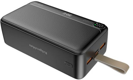 Kruger & Matz Powerbank 40000 mAh agli ioni di litio con ricarica rapida e Power Delivery 3.0, porte USB Type-C, micro USB, 2 USB-A KM0908