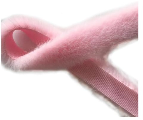 Rockreyoa 5 Stück 1M Kunstfell Bordüre Kunstpelz Band Plüsch Trim Plüschband Dekoband Buntes Kunstpelzbandbesätze für DIY Bastel Requisiten Hausschuhe Pantoffel Kragen Dekoration Rosa 2cm