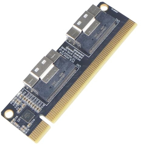 JMT SlimSAS 8i x2 auf PCIe4.0/3.0 x16 Slot Adapter Riser-Karte für Netzwerkgrafik, Video-GPU (PCIe3.0 JHHP1A)