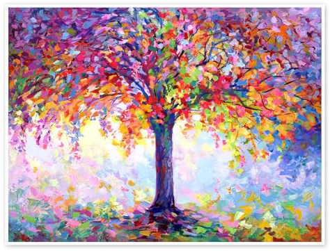 Baum des Glücks Poster von Leon Devenice 70 x 50 cm Bunt Wandbilder Wanddeko