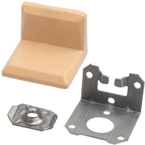 AERZETIX - C74779 - Set mit 10 Halterungen für die küchenplatte befestigen mit kunststoffabdeckung - wandaufhängung - aus stahl - farbe buche