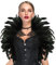 Federkragen Schwarz Spitze, Gothic Kostüm, Feder Cape, Federschal, Federumhang Damen, Feder Achselzucken, Raben Kostüm für Halloween Fasching Karneval Cosplay Maskerade