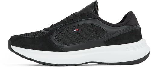 Tommy Hilfiger Damen Runner Sneaker Sporty Low Top, Schwarz (Black), 36