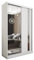 Margaret Hadas24 Kleiderschrank Gabo mit Spiegel, Organizer, Mehrzweckschrank, Schwebetürenschrank, Garderobenschrank, Kleiderstange, Kleiderständer, Flurschrank, Garderobe, Schrank, weiß, 150 cm