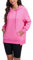 Timuspo Oversized Hoodie Damen Langen Ärmeln Pullover Pink Streetwear Große Größen Einfarbig Oversize Kapuzenpullover Casual Sweatshirts Rosa XL