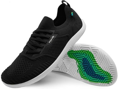 Kjavik One Barfußschuhe Herren - Premium Barfuss-Schuh Sneaker inkl. Insole System für Sport, Gym & Alltag - Minimalschuhe für Zehenfreiheit & stärkere Fußmuskulatur - Schwarz Größe 44