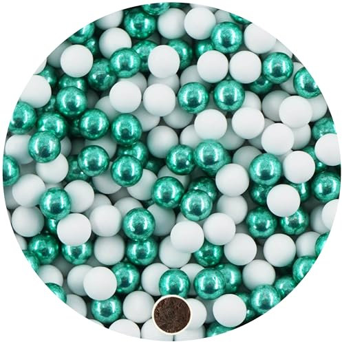 EinsSein 1kg Confetti perle di cioccolato Mix 1 cm bianco-verde - matrimonio battesimo nascita comunione confettata cresima nascita confettis alla laurea decorazioni bimba bomboniere senza mandorla