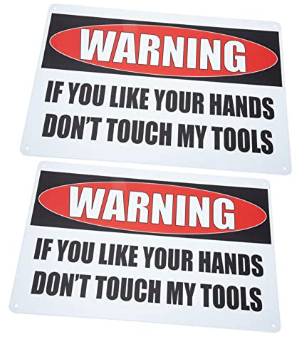 Lot de 2 panneaux de signalisation d'extérieur pour décoration d'intérieur, garage, panneaux en étain, panneaux d'avertissement de sécurité, panneaux d'avertissement de sécurité, panneaux