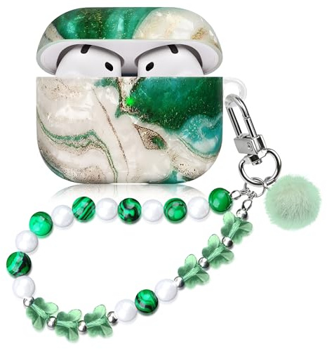 Kompatibel mit AirPods 5 & AirPods 4 Hülle mit Handschlaufe Grüner | Schutzhülle und Haut Huelle für AirPods 5/4 Case Voller Schutz Schutzhülle mit Lanyard für Mädchen Frau