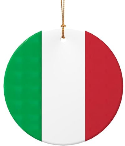 Keramik-Weihnachtsschmuck mit Italien-Flagge, Geschenk, Mini-Dekoration, Outdoor-Hängeornamente