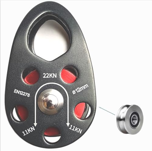 Tread star Seilrolle Umlenkrolle Hochleistungs-Seilrolle Aus Aluminiumlegierung Für Das 12-mm Einseil-Riemenscheibenblock für 12-mm(1, huicb hualun)