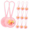 TOYANDONA 100st Glocken Spielzeug Jungen-babypartybevorzugungen Partyzubehör Für Babys Kinderspielzeug -Charms DIY Glocken Hängende Dekoration Mini- Babyspielzeug Chupones Rosa Harz