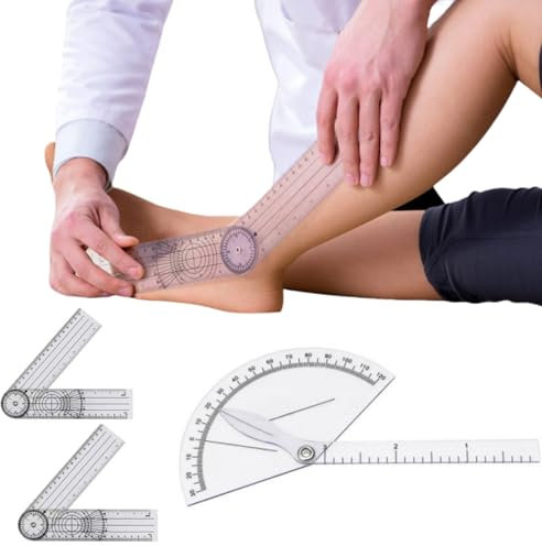 Goniometro Ortopedico,3pcs Goniometro Ortopedico per Fisioterapia,PVC Goniometro Medico,Righello Angolare Medico,Goniometro Fisioterapia,Goniometro per Colonna Vertebrale,Trasparenti