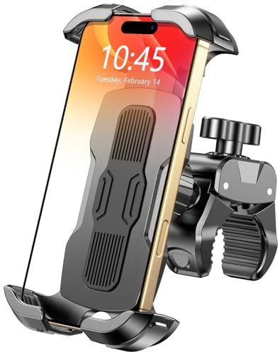 Rolgno Porta Cellulare Moto, Blocco Rapido Porta Cellulare Bici, 360° Rotabile Universale Manubrio Supporto Telefono Moto Compatibile con iPhone 16 15 14 PRO Max, Galaxy, 4.7''-6.9'' Smartphone