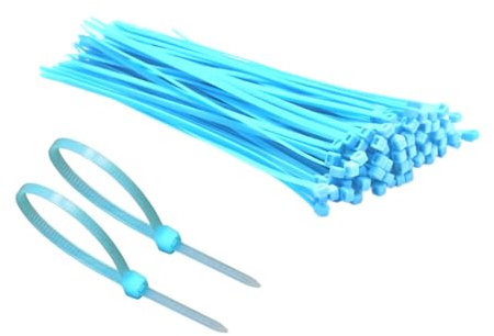 TERF® 100 Pcs Fluorescent Blue Cable Ties 300mm (12'') X 4.8mm Premium Nylon Zip Ties Wraps Secure Self Locking Mechanism Plastic Tie for Home Office Garden Garage Workshop DIY Use