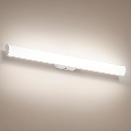 OOWOLF 80cm 30W Spiegelleuchte Bad - 4000K Led Badlampe Wand über IP44 Spiegel für Schminktisch Schrank (Weiß, 80cm)